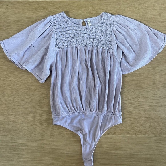 Women's Free People Size S Perfect Catch Bodysuit Silverberry Purple - Picture 1 of 8